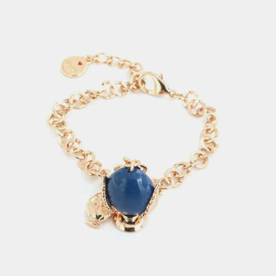 Bracciale pumo pugliese pendente blu con mini pumo | gioielli con pumo pugliese | BYSIMON