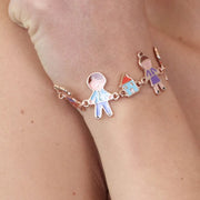 Bracciale in Metallo con ciondoli famiglia impreziositi da smalti colorati