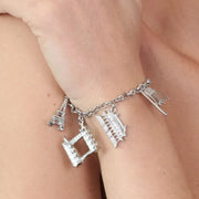Bracciale in Metallo con monumenti europei pendenti