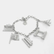 Bracciale in Metallo con monumenti europei pendenti