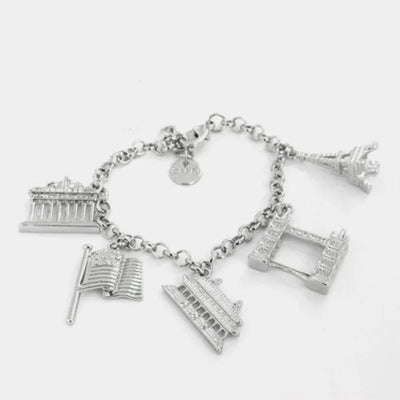 Bracciale in Metallo con monumenti europei pendenti