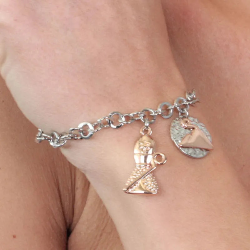 Bracciale in Metallo con San Gennaro pendente e medaglia con vesuvio - BYSIMON gioielli