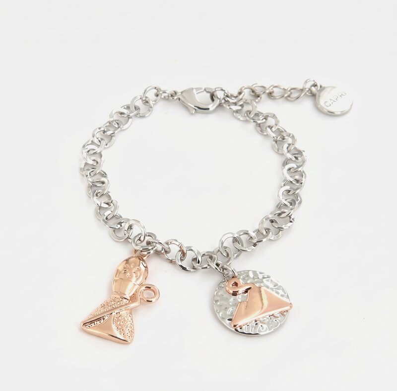 Bracciale con San Gennaro e Vesuvio | regalo portafortuna napoletano | BYSIMON