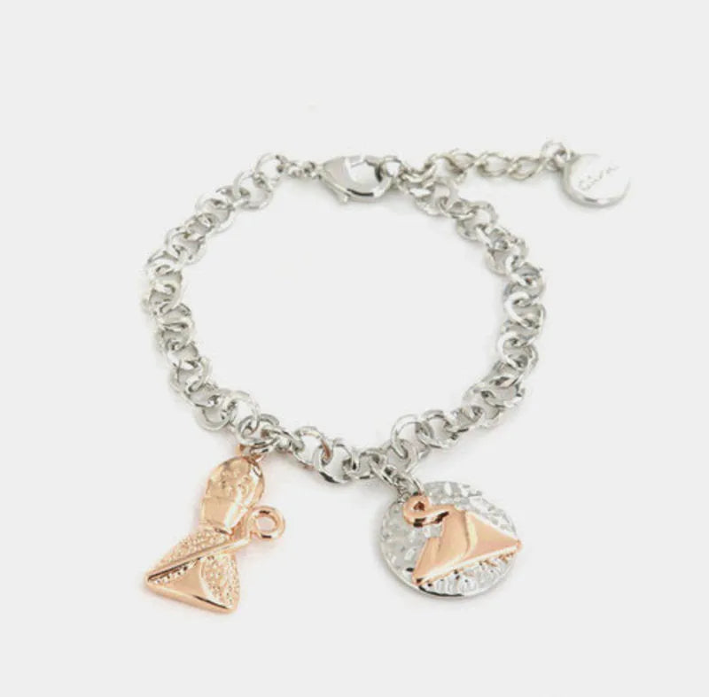 Bracciale in Metallo con San Gennaro pendente e medaglia con vesuvio - BYSIMON gioielli