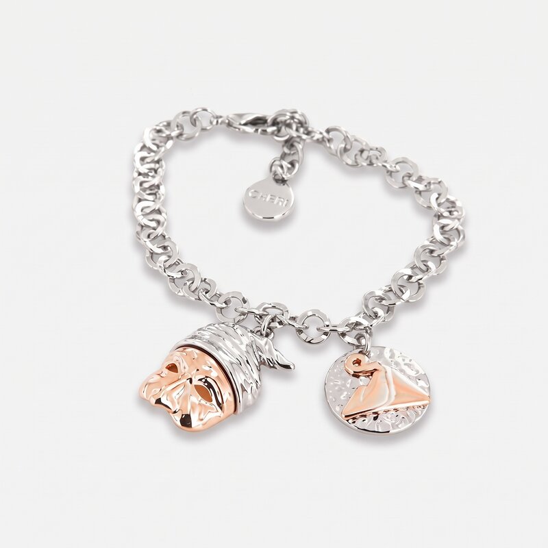 Bracciale con Pulcinella e Vesuvio | regali portafortuna scaramantici | BYSIMON