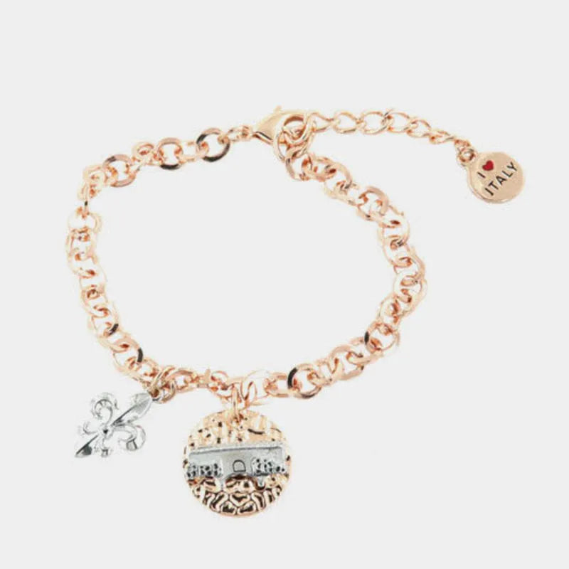 Bracciale in Metallo simboli Firenze pendenti