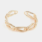 Bracciale in Metallo rigido stile schiava con anelli ad intreccio