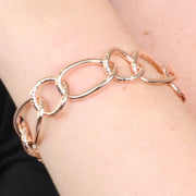 Bracciale in Metallo rigido stile schiava con anelli ad intreccio