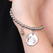 Bracciale in Metallo  con medaglia simbolo cane impreziosito da smalti colorati