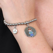 Bracciale in Metallo con medaglia simbolo papà impreziosito da smalti colorati