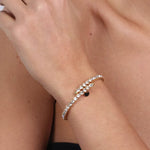 Bracciale in Metallo semirigido con cristalli bianchi - BYSIMON gioielli