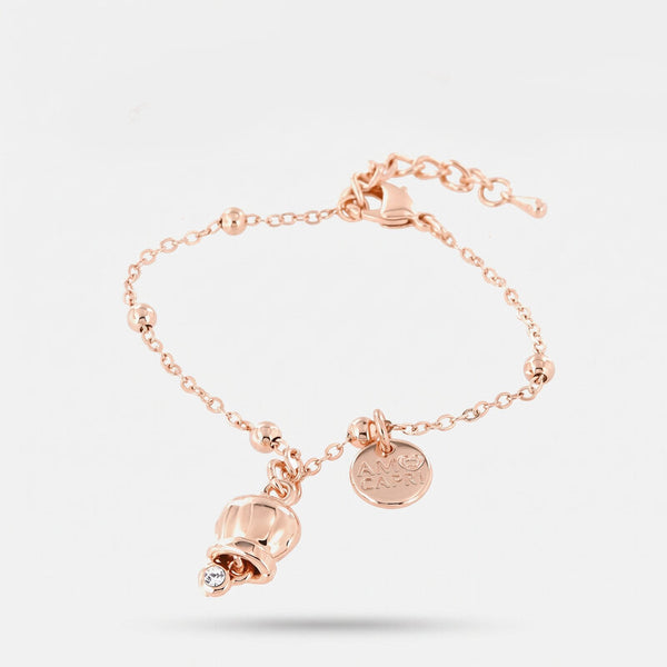 Bracciale in Metallo con campanella portafortuna pendente, impreziosita da punto luce - BYSIMON gioielli