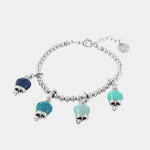 Bracciale in Metallo con quattro campanelle nelle gradazioni del blu - BYSIMON gioielli