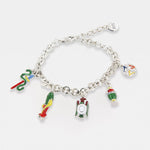 Bracciale in Metallo maglia a rolò con simboli carte siciliane pendenti SICILY - gioiello BySimon