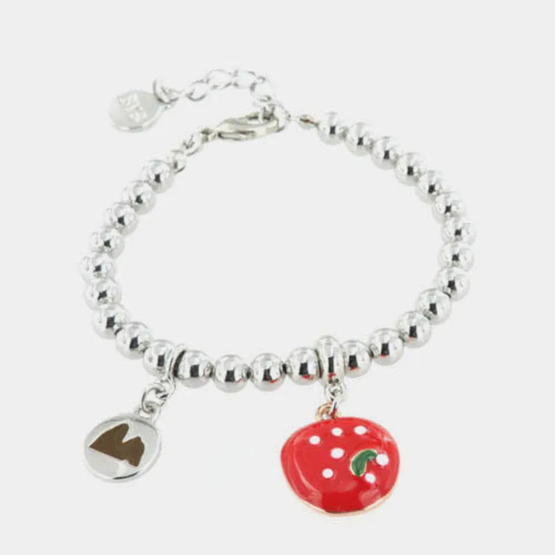Bracciale in Metallo con pendente a forma di pizza napoletana AMONAPOLI - gioiello BySimon