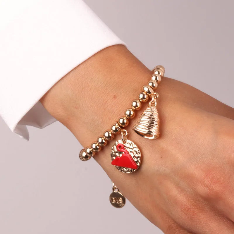 Bracciale in Metallo con pendente a forma di sfogliatella napoletana - BYSIMON gioielli