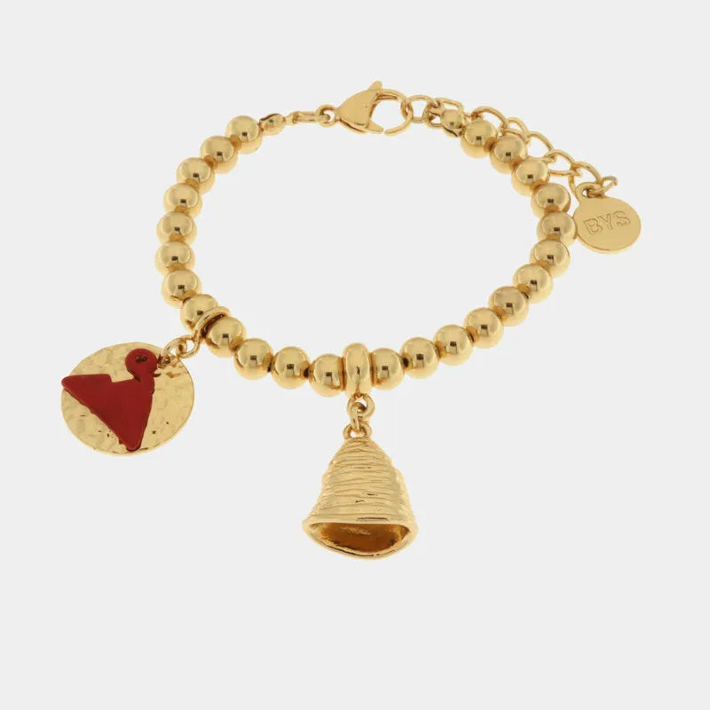 Bracciale in Metallo con pendente a forma di sfogliatella napoletana - BYSIMON gioielli