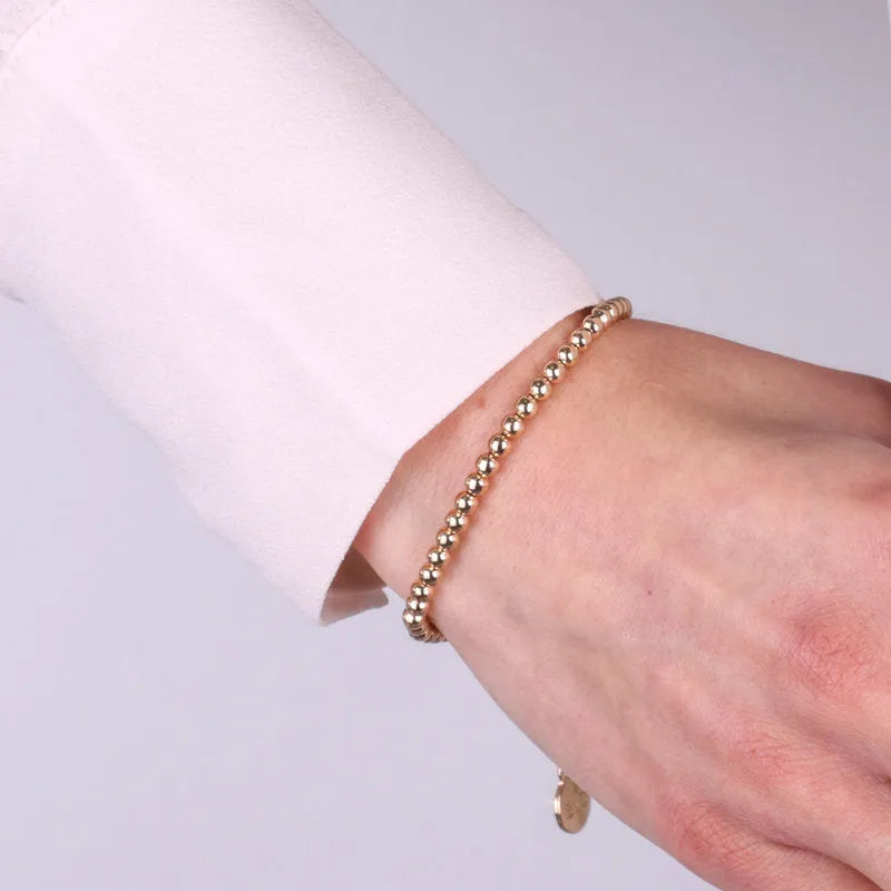 Metal bracelet with ball chain