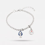 Bracciale pumo pugliese pendente blu | gioielli pugliesi portafortuna | BYSIMON