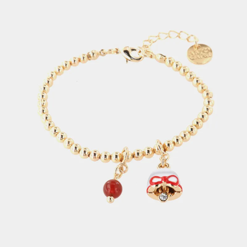 Metal bracelet with Christmas bell pendant