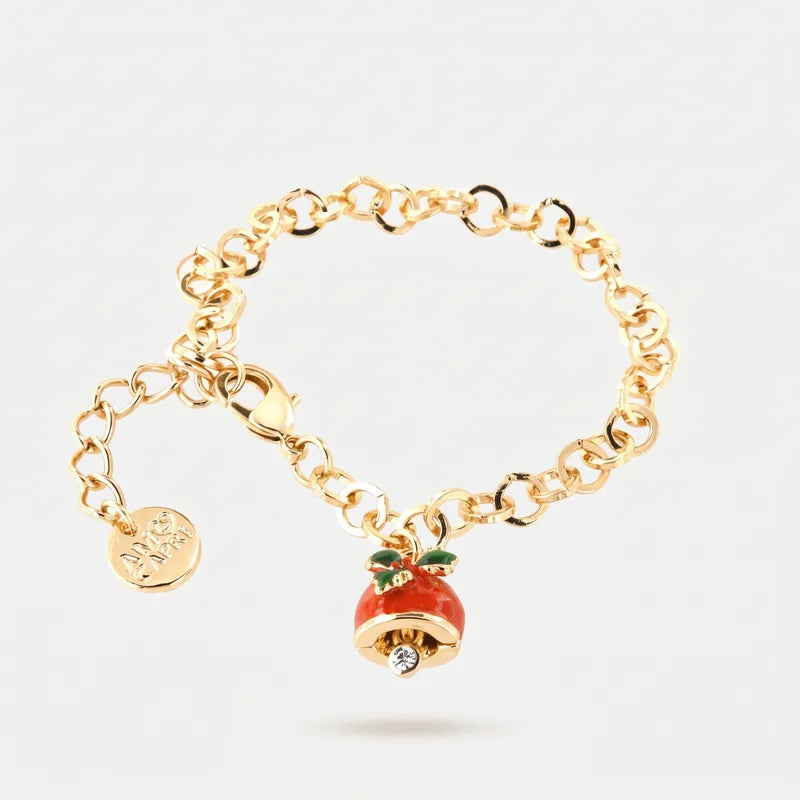Bracciale in Metallo con campanella portafortuna natalizia