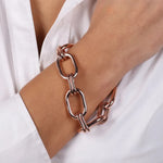 Bracciale in Metallo a catena a meglie larghe lucide