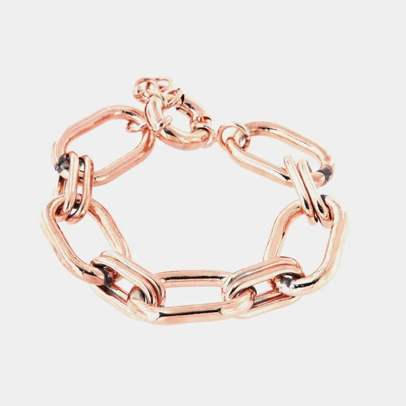 Bracciale in Metallo a catena a meglie larghe lucide