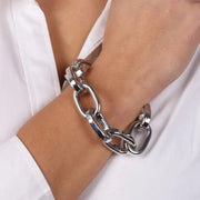 Bracciale in Metallo a catena a meglie larghe lucide
