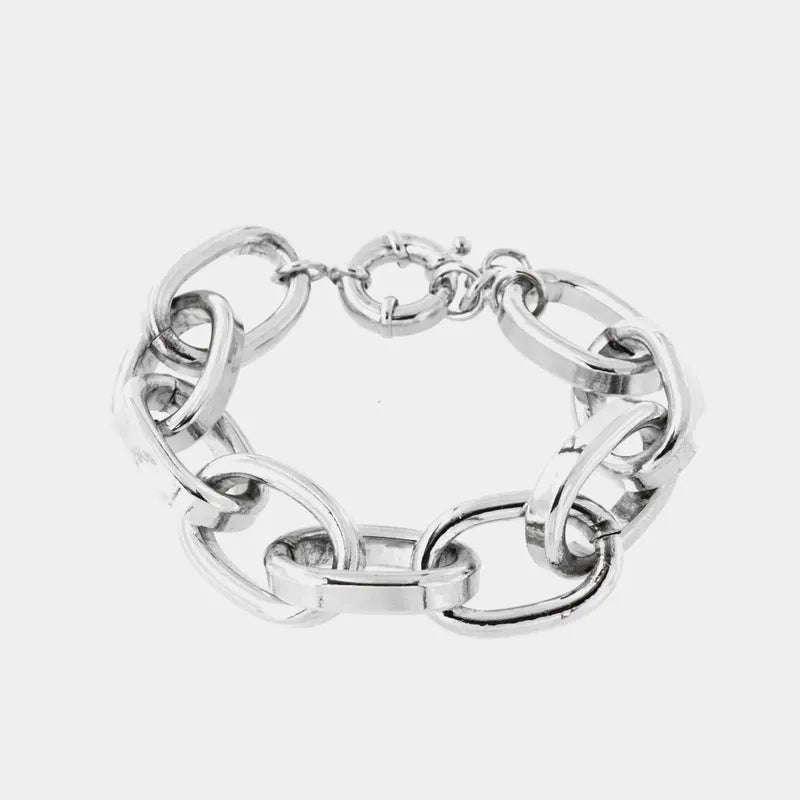 Bracciale in Metallo a catena a meglie larghe lucide