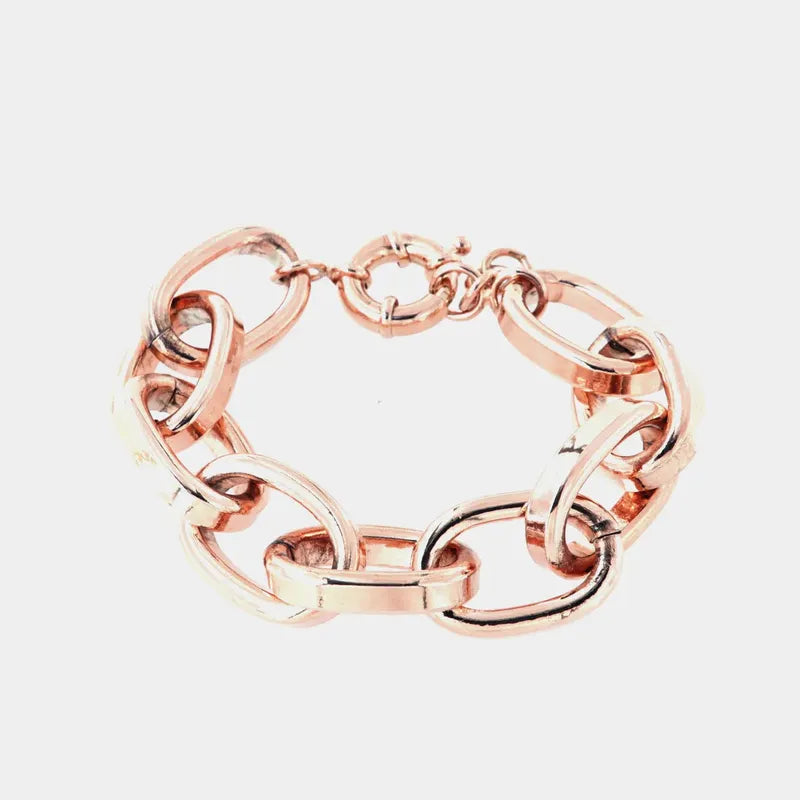 Bracciale in Metallo a catena a meglie larghe lucide
