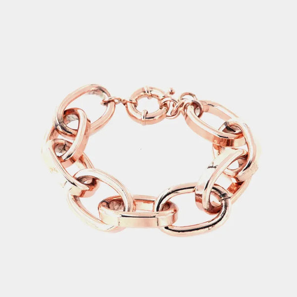 Bracciale in Metallo a catena a meglie larghe lucide