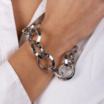 Bracciale in Metallo a catena a meglie larghe lucide
