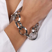 Bracciale in Metallo a catena a meglie larghe lucide