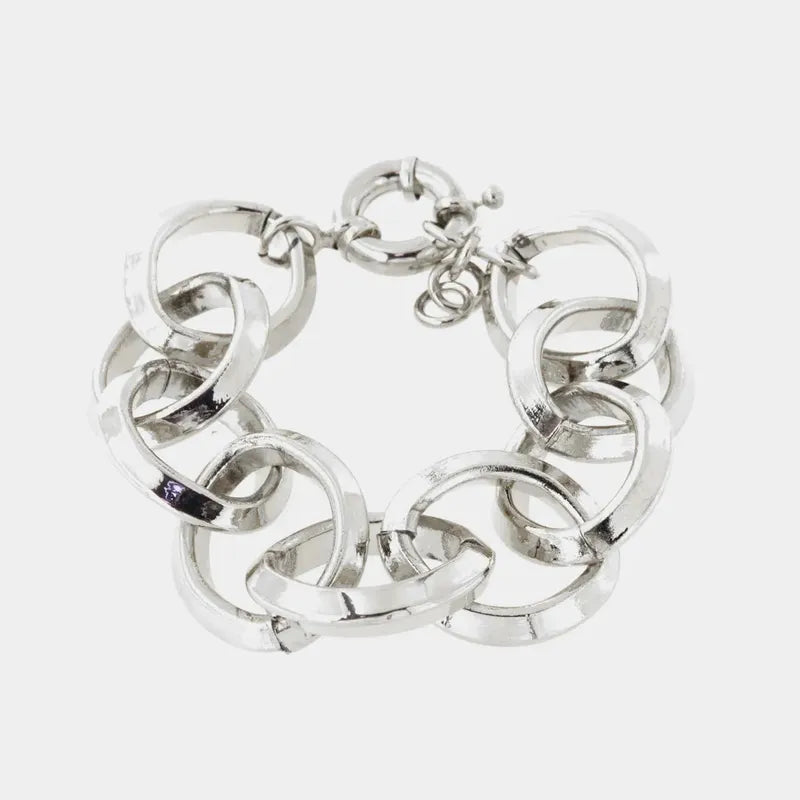 Bracciale in Metallo a catena a meglie larghe lucide