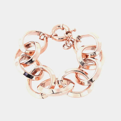 Bracciale in Metallo a catena a meglie larghe lucide