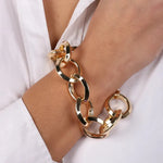 Bracciale in Metallo a catena a meglie larghe lucide