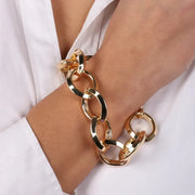 Bracciale in Metallo a catena a meglie larghe lucide