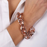 Bracciale in Metallo a catena a meglie intrecciate lucide