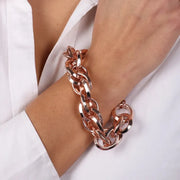 Bracciale in Metallo a catena a meglie intrecciate lucide