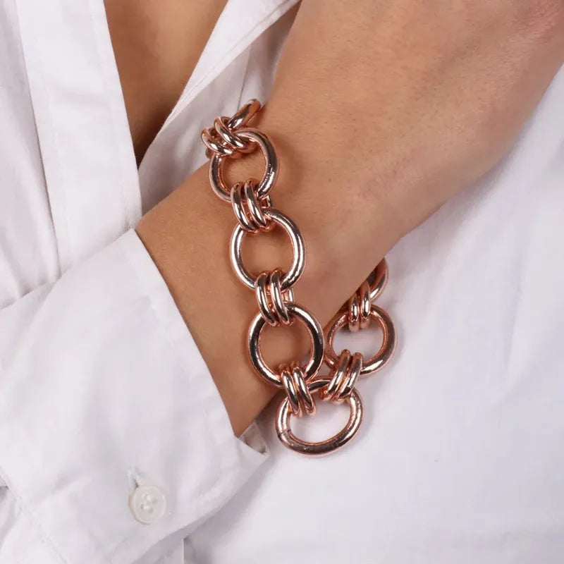 Bracciale in Metallo a catena a meglie ovali lucide