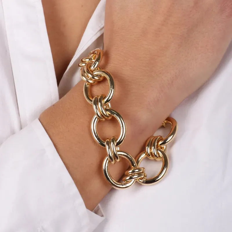 Bracciale in Metallo a catena a meglie ovali lucide