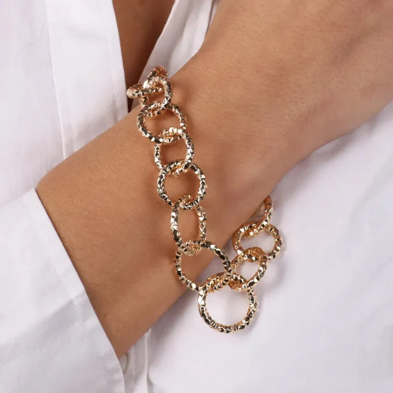Bracciale in Metallo a catena con lavorazione martellata