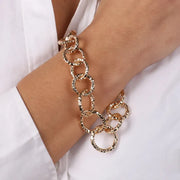 Bracciale in Metallo a catena con lavorazione martellata