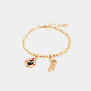 Bracciale in Metallo con ciondoli a forma dell'isola di Sardegna e simbolo bandiera sarda