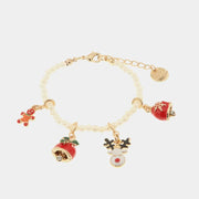 Bracciale in Metallo con ciondoli natalizi pendenti