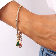 Bracciale in Metallo con pendenti a forma di albero e campanella portafortuna
