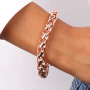 Bracciale in Metallo intrecci di catene con lavorazione martellata