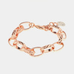 Bracciale in Metallo intrecci di catene aperte con lavorazione martellata