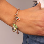 Bracciale in Metallo con testa di moro donna e simbolo di Trinacria impreziositi da smalti colorati - BYSIMON gioielli