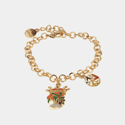Bracciale in Metallo con testa di moro uomo e simbolo di Trinacria impreziositi da smalti colorati - BYSIMON gioielli